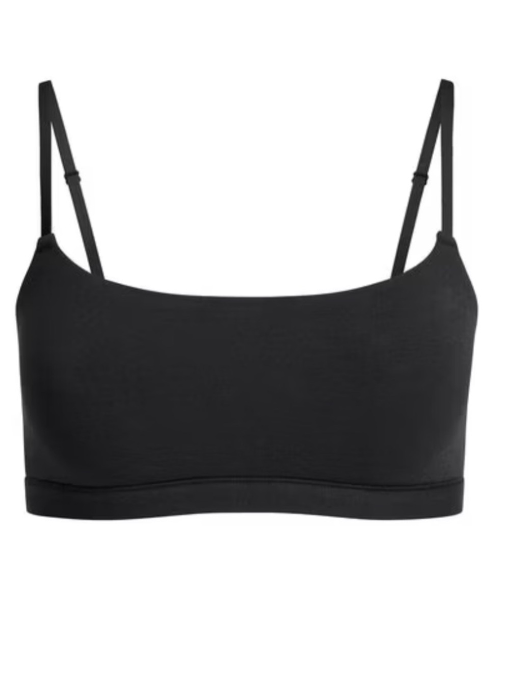 SKIMS Everyday Cotton Scoop Bralette in Black - Size Small